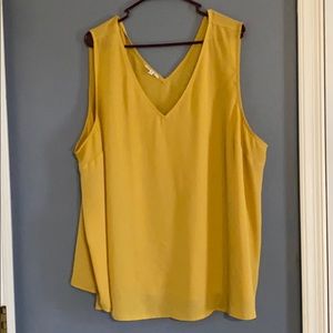 Mustard yellow v-neck tank top